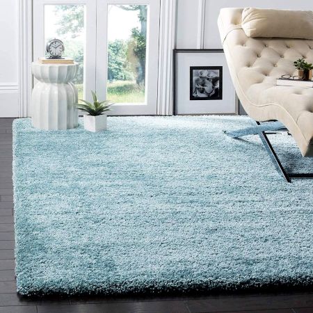 Handmade Bedside Sky Blue Rug